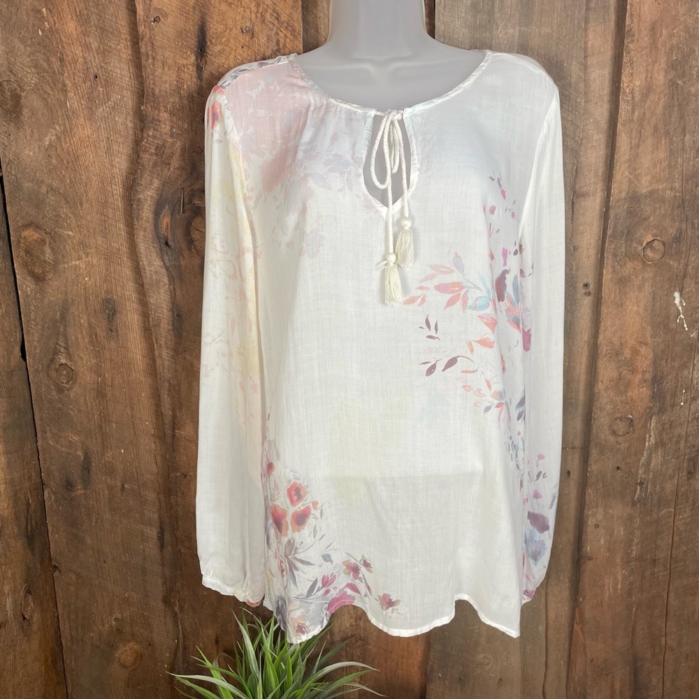 Dylan Long Sleeve Floral Blouse - Size Small